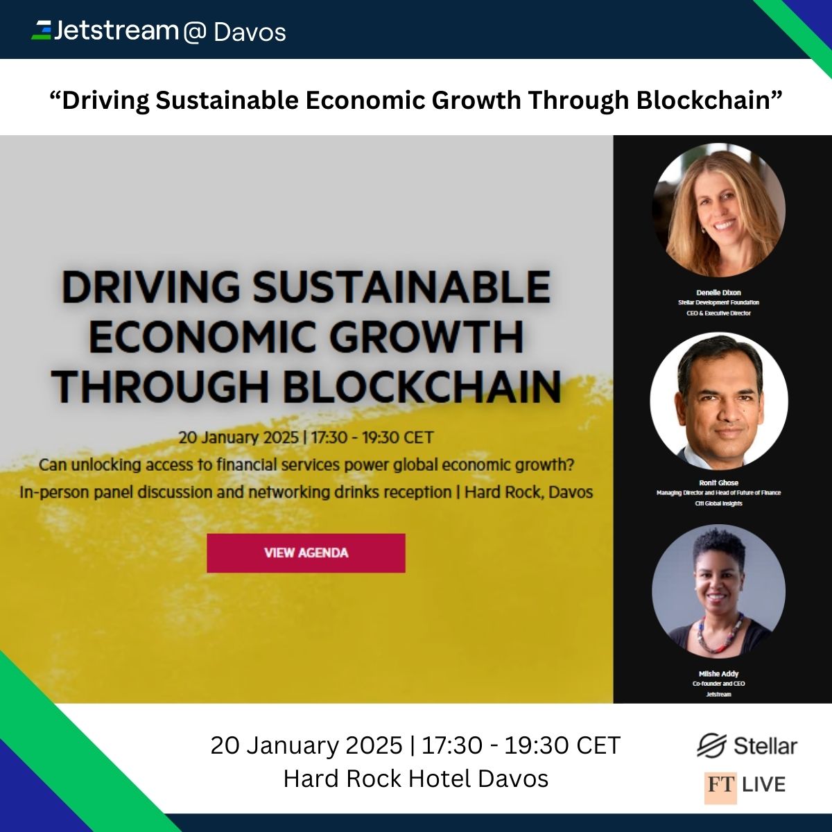 jetstream_trade's tweet photo. We're thrilled to join global executives and policymakers at Davos 2025 to explore "Collaboration in the Intelligent Age." You can catch our CEO in person or via livestream, speaking and moderating at key events next week. https://t.co/MVAvlVAjrr