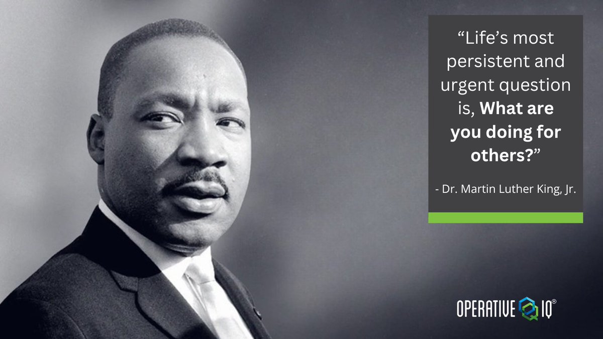 OperativeIQ's tweet image. Dr. Martin Luther King Jr. challenged us to reflect on how we can uplift those around us. Today and every day, honor his legacy by embracing opportunities to serve, support, and create positive change in our communities. 

#OperativeIQ #MLKDay #MLK #MartinLutherKingJr