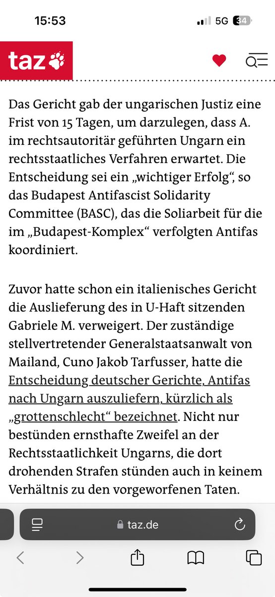Alexander Hoffmann (@raahoff) on Twitter photo Italien liefert nicht nach Ungarn aus, Frankreich hat Bedenken wegen Rechtsstaatsmängeln in Ungarn.
Deutschland: einfach mitten in der Nacht, bevor das Verfassungsgericht reagieren kann.
Justiz unter der Ampel-Koalition Italien liefert nicht nach Ungarn aus, Frankreich hat Bedenken wegen Rechtsstaatsmängeln in Ungarn.
Deutschland: einfach mitten in der Nacht, bevor das Verfassungsgericht reagieren kann.
Justiz unter der Ampel-Koalition