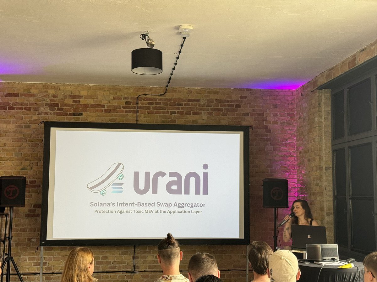 urani_labs's tweet photo. Some of our projects:🛹
1）Urani ProtocolOnchain-agnostic orderbook conducting batch competitions among agents for the largest surplus and efficiency. The protocol provides various strategies to ensure fairness and meritocracy.Learn more.
2）Urani SwapThe interface and SDK facilitating the submission of order intents for consumption by the Urani Protocol, supporting usage by both retail users and other protocols. Learn more.
3）MEV AgentsOpen-source algorithms (bots) for the Urani Protocol, allowing operators to integrate their preferred private strategies and start playing our MEV games. Advanced strategies and AI-centric agents are the focus of research and development in our labs. Additionally, we have in-house agents running for gauging and fallback mechanisms.Learn more.
4）Urani ArenaReal-time visual infrastructure for orderflow auction competition and peer-to-peer order matches, designed to commoditize MEV agents and engage their fans. Learn more.