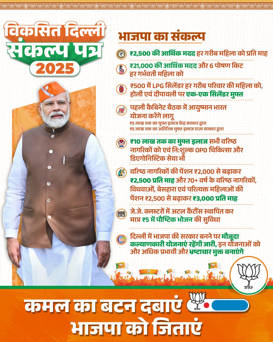 दिल्ली के लोगों के लिए भाजपा का संकल्प...

स्वास्थ्य, सुरक्षा और गरीब कल्याण पहली प्राथमिकता