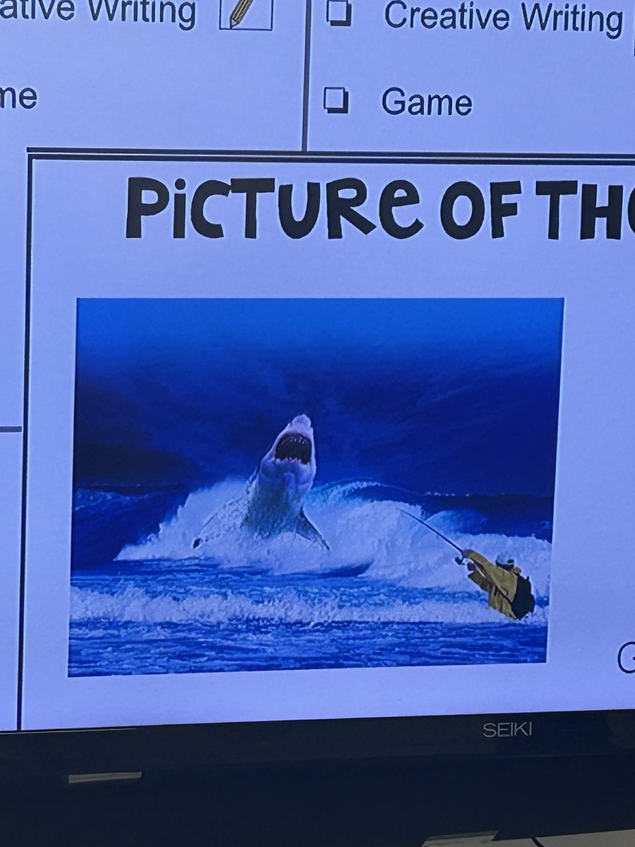 Creative writing day! Ask us about our funny shark stories 😛