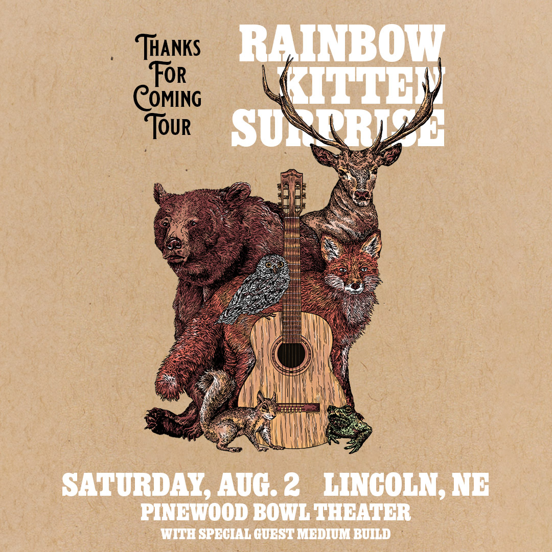 JUST ANNOUNCED: Rainbow Kitten Surprise special guest Medium Build at <a href="/PinewoodBowl/">Pinewood Bowl</a> Saturday, August 2. bit.ly/rkspwbtix

🎫 Presale tickets 1.23 @ 10AM
🎫 General on sale 1.24 @ 10AM