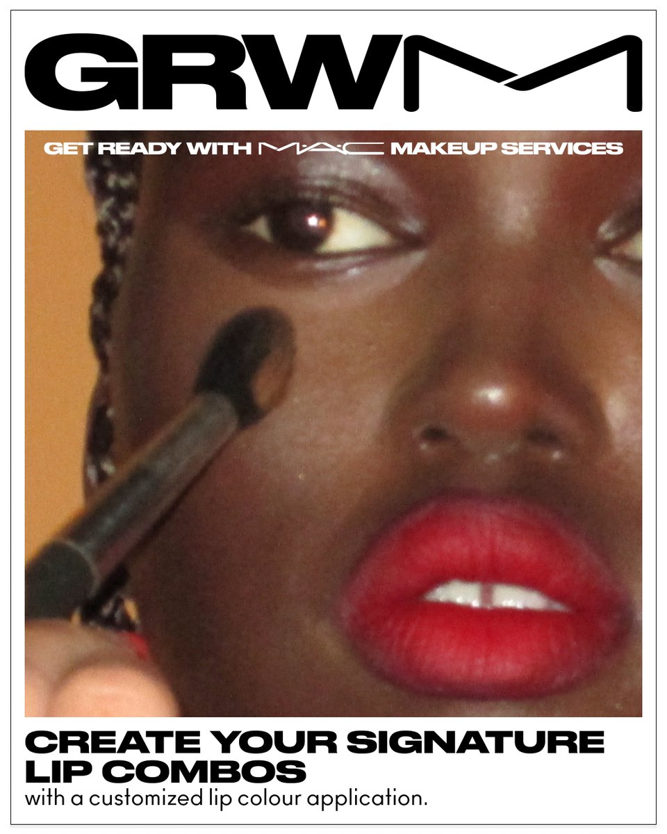 MACcosmetics's tweet photo. I don’t think a lip combo is the only NEW thing you need… #GRWMAC Makeup Services to Create Your Signature Lip Combos and explore the NEW full menu of FREE Feature-Focused Applications made for walk-ins under 30 minutes! Find a MAC store near you: https://t.co/nFv0XDXE22