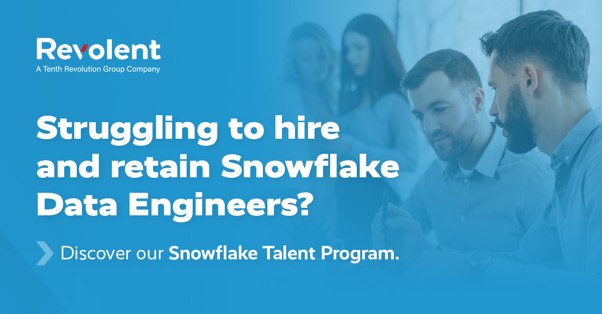 revolentgroup's tweet image. Competition for Snowflake talent is on the rise. 📈 

Beat the skills gap with cost-effective, delivery-ready Snowflake Data Engineers from Revolent.

Learn more here: revolentgroup.com/services/snowf…

#Snowflake #DataEngineer #DataTalent