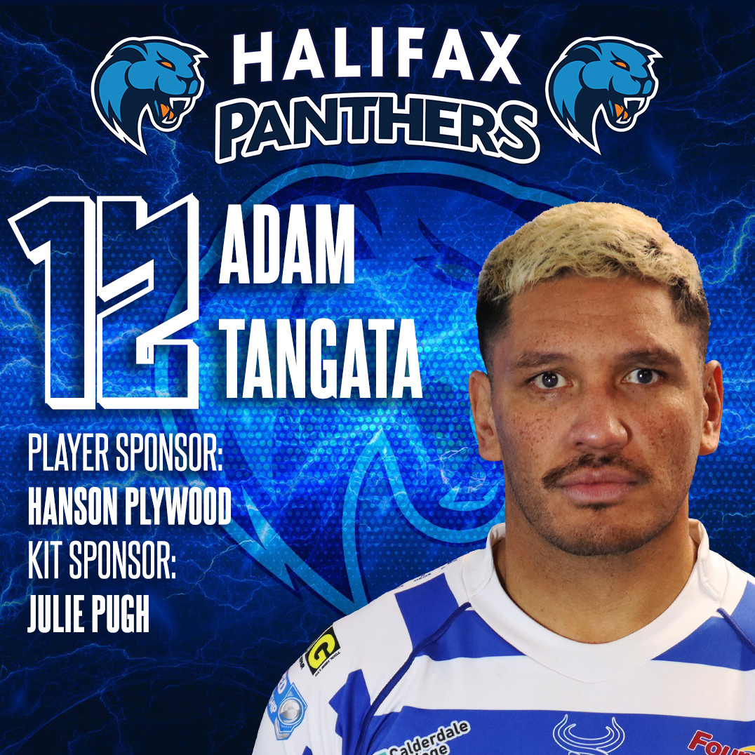 HalifaxPanthers's tweet photo. HALIFAX PANTHERS 2025 SQUAD NUMBERS 🔵⚪️🐾

Name: Adam Tangata
Squad Number: 1⃣2⃣
Player Sponsor: @HansonPlywood
Kit Sponsor: Julie Pugh

#Panthers2025 #BAWA #SquadNumbers https://t.co/hYiGBGUG4w