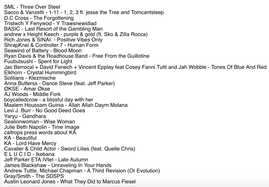 Part 2 fav music 2024 for Cosmic Chruch <a href="/Pixel_Deep/">Bald AC/DC Drummer</a>
is up Includes:
KA(words from <a href="/caltrops_press/">𝖈𝖆𝖑𝖙𝖗𝖔𝖕𝖘 𝖕𝖗𝖊𝖘𝖘</a>) <a href="/ElkhornMusic/">Elkhorn</a> <a href="/elucidwho/">ELUCID</a>, ShrapKnel &amp; <a href="/controllerseven/">Controller 7</a> <a href="/Levi_J_Burr/">Levi J. Burr</a> @tuttscorp <a href="/voicesbend/">Julie Beth Napolin</a> <a href="/Cavwins/">Boi Leray ⚔</a> <a href="/chldactr/">Child Actor</a> <a href="/andrewwwdotnet/">andrew</a> &amp; <a href="/HeightKeech/">Height Keech</a> &amp; more 
🙏🙏
ihrtn.net/radio-shows-co…