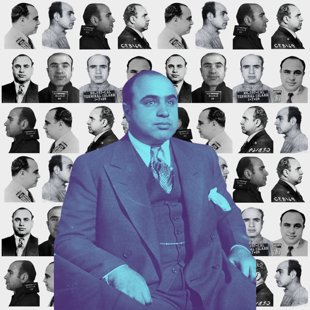 Of_Lost_Time's tweet photo. #OTD in 1899, notorious American gangster Alphonse 'Al' Capone was born in New York, US.

Capone dominated the organized crime circuit in Prohibition-era Chicago, running gambling, prostitution and bootlegging rackets and orchestrating some of the city's bloodiest attacks on rival gangs

After lengthy FBI operations to catch the gangster, Capone was eventually arrested and imprisoned on charges of tax evasion and contempt of court in 1931

He was eventually sent to Alcatraz Penitentiary, where he passed his sentence by playing the banjo in the band he had formed with his fellow inmates - the 'Rock Islanders'

Read Al Capone's letter to his son about music behind bars in our book Letters for the Ages: Behind Bars - out now: https://t.co/MNgobZpeki