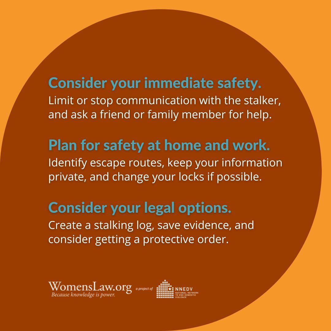 Some abusers stalk partners to scare and control them, even if the relationship is over. Making a safety plan can be one way to feel prepared to respond to this scary, dangerous, invasion of privacy. Keep reading: bit.ly/3xWAHJh 

#NSAM2025 #KnowItNameItStopIt