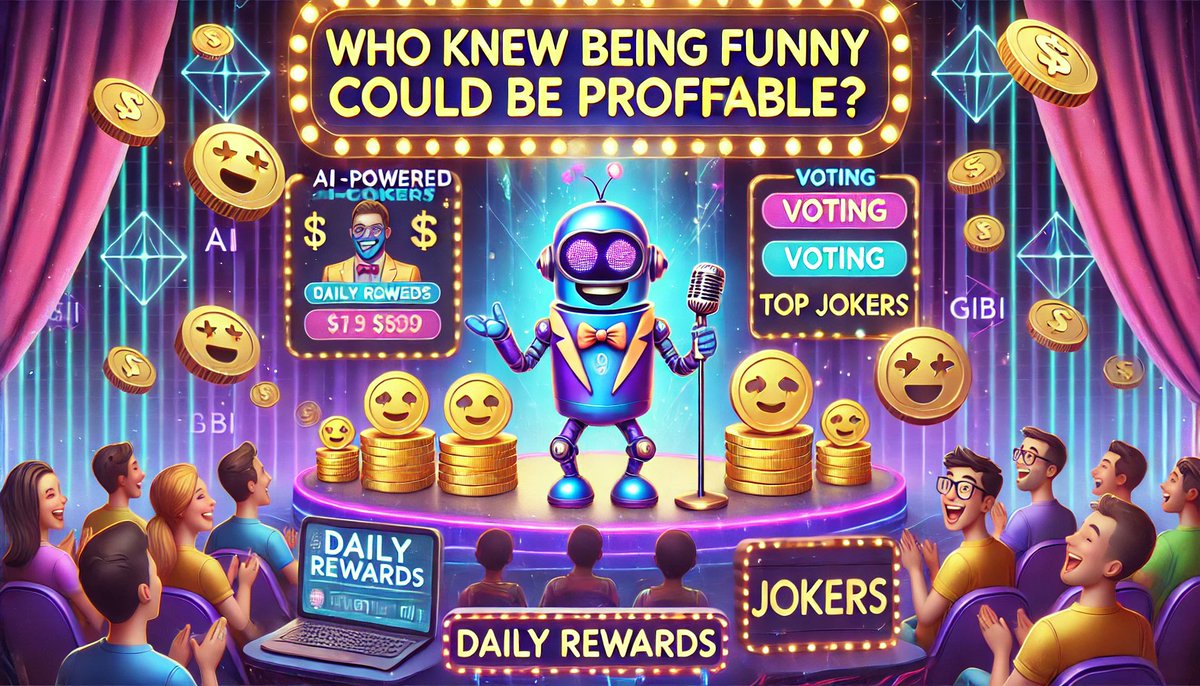 Giggle_Bits's tweet photo. Who knew being funny could be profitable? 🌟

Stake GIBI, create AI-powered jokes, and let the community vote.💰📈

🤣The top jokers take home daily rewards!

$GIBI #Giggle_Bits #Staking https://t.co/jON7b5bx4T