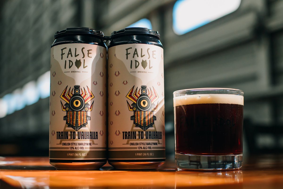 FalseIdolBrew's tweet photo. A False Idol Original is back!

Train to Valhalla English Barleywine. This was one of our first beers we opened with when we had beer to go and when we had our taproom open shortly after in 2020.

Kindred Spirit Scotch Ale on the other hand is our newest beers at the Wolf Den! https://t.co/2RizZlWSoF