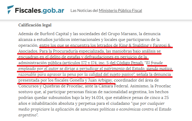 MartnPeiretti1's tweet photo. 🟥⚠️❎ El abogado Fargosi(abogado de fondos buitres) el que está detrás del proyecto ficha limpia para proscribir a Cristina Kirchner, fue denunciado por el fiscal general Carlos Gonellla como responsable de una maniobra ilegal en la cual Marsans vendió al fondo buitre Burfor. https://t.co/4zqMw5Bz6q