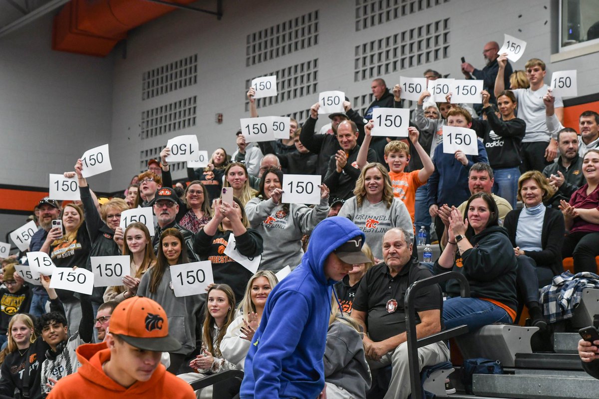 Congratulations to Grinnell High School Senior Wrestler Logan McDonald on earning his 150th Win! He is the fifth Tiger ever to do so.