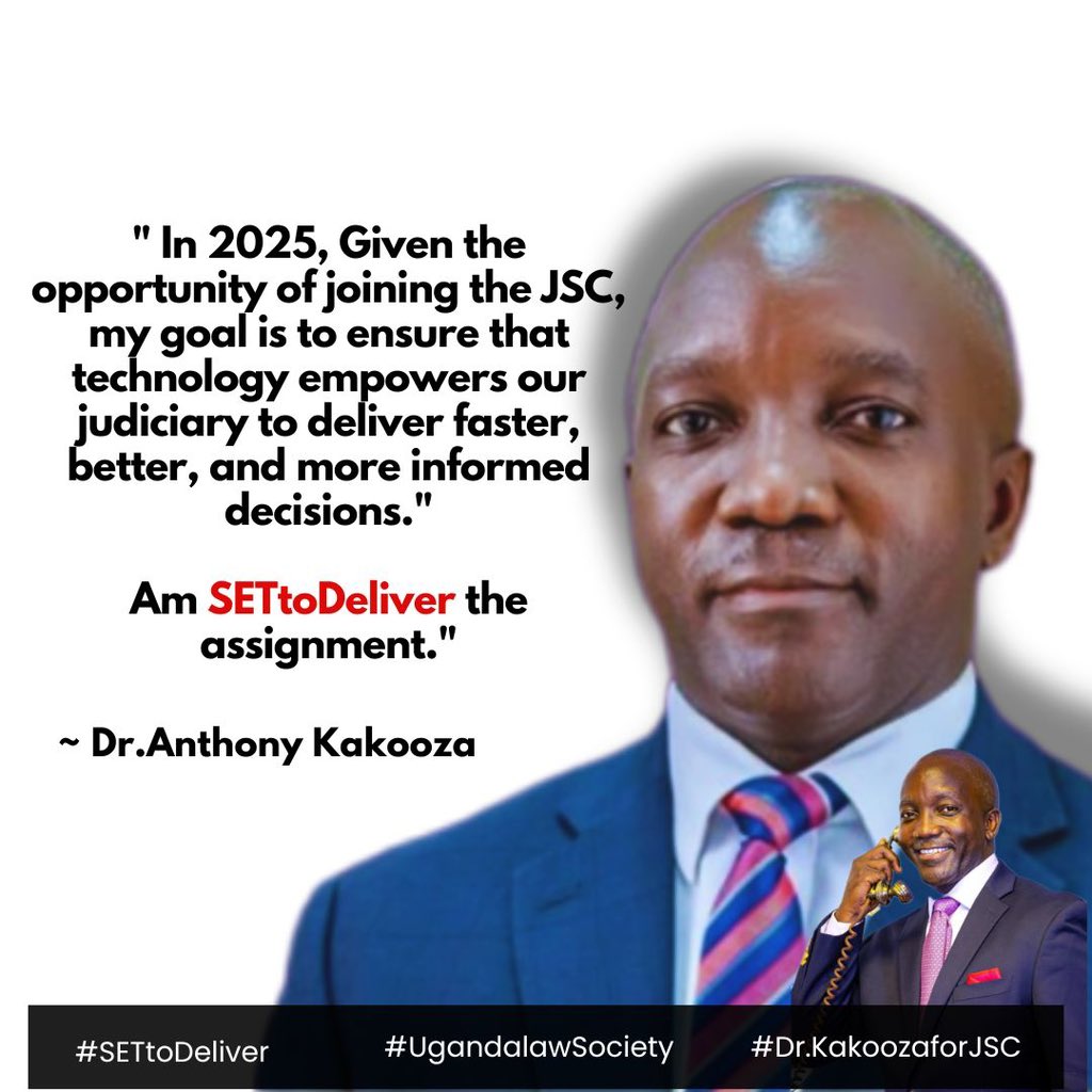Ishmaelthehost's tweet image. As we close the week, Team Dr. Kakooza wishes you a relaxing weekend. 

Rest reflecting on the value of meaningful leadership. 

And come election time; Uganda Law Society, remember to vote #DrKakoozaforJsc the only man #SETtoDeliver.