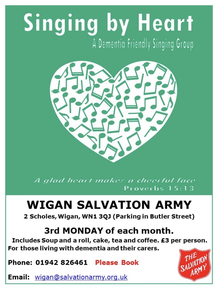 On Monday, 20.1.25, at 11:45am, is our next Singing By Heart session. This group is designed for those that are living with dementia and their carers.