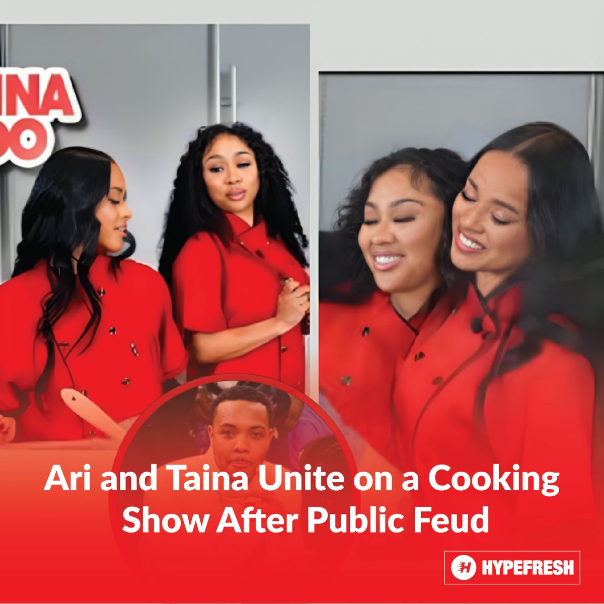 HypefreshC's tweet image. Ari &amp;amp; Taina team up for a cooking show despite past drama. 🎥🍴 Watch them serve dishes &amp;amp; entertainment in a must-see episode!

 #CelebrityFeud #CookingShowFun #DramaUnites

🔗 Click for the full info-  hypefresh.com/ari-and-taina-…