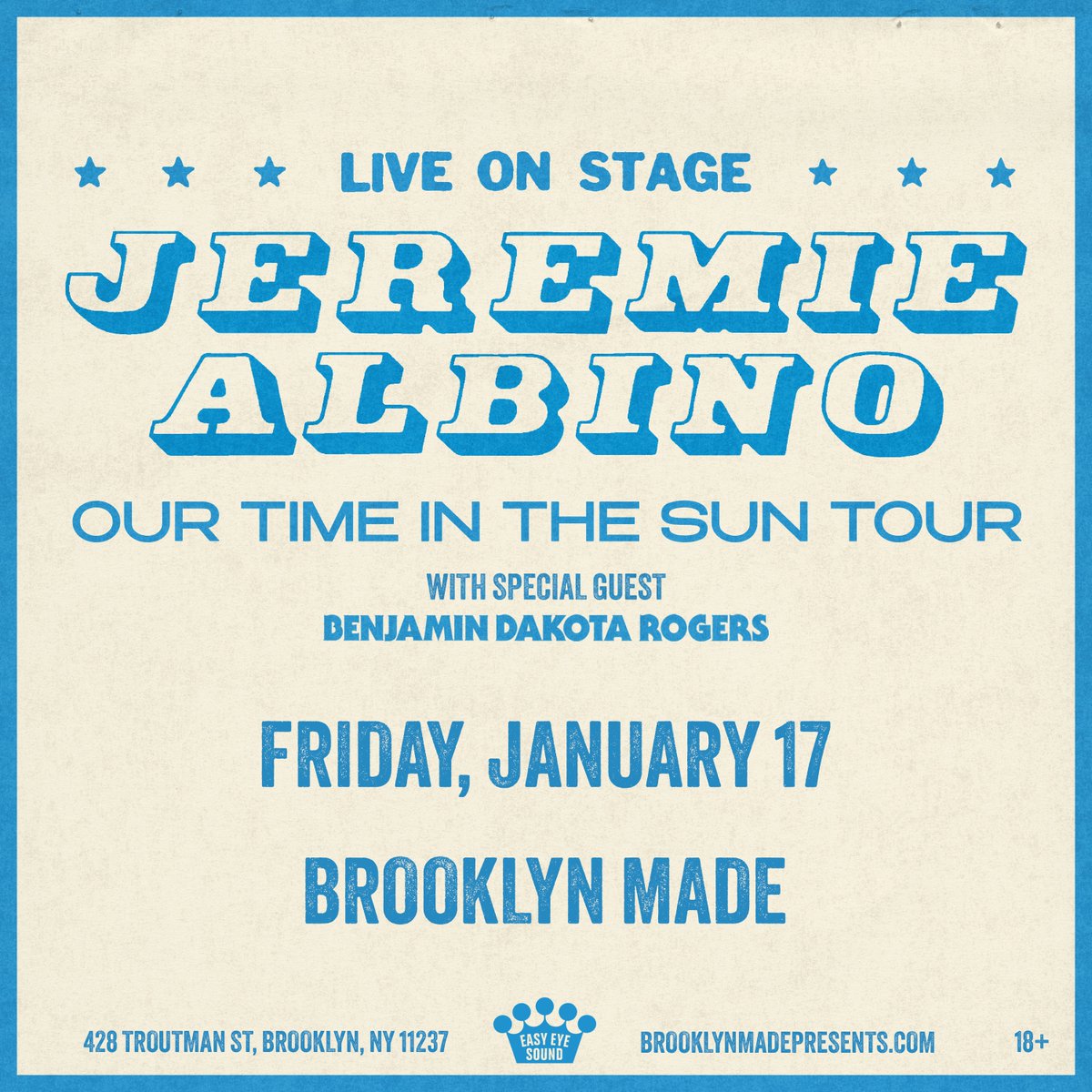 Brooklyn Made Bushwick (@bkmadebushwick) on Twitter photo Tonight: <a href="/jeremiealbino/">Jeremie Albino</a> at Brooklyn Made with Benjamin Dakota Rogers. Tickets: bit.ly/4d8jM4Z Tonight: <a href="/jeremiealbino/">Jeremie Albino</a> at Brooklyn Made with Benjamin Dakota Rogers. Tickets: bit.ly/4d8jM4Z
