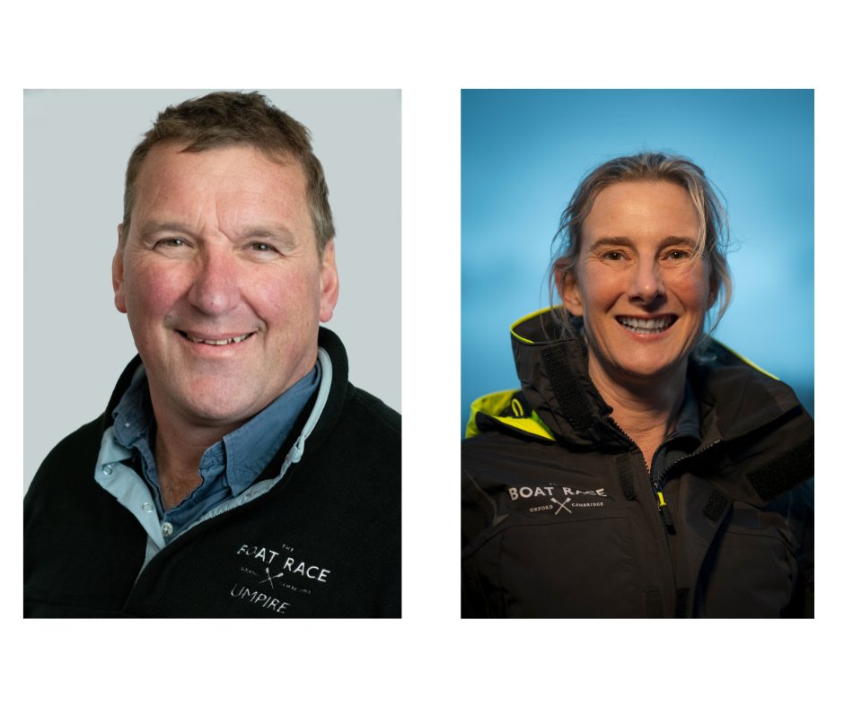 theboatrace's tweet photo. Our umpires for the 2025 Boat Race have been confirmed as Sir Matt Pinsent (women's race) and Sarah Winckless MBE (men's race). But how well do you know our Boat Race umpires?
#whichblueareyou #theboatrace #londonspartybytheriver #13april #rowing #rudern #aviron https://t.co/9SmUshP3aN