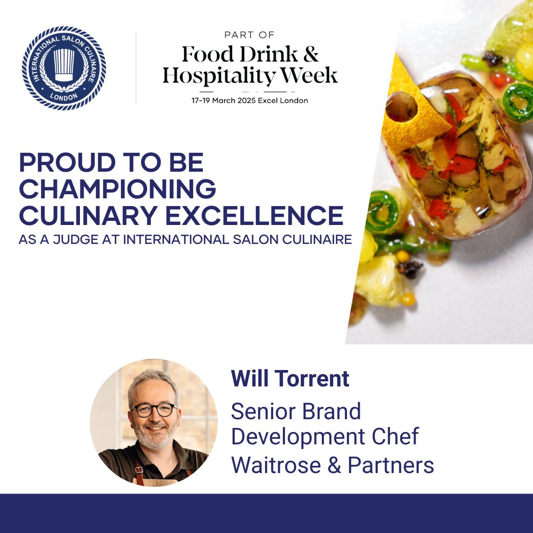 I'm once again delighted to be championing culinary excellence as a judge and a host at International <a href="/SalonCulinaire/">Salon Culinaire</a> 2025. Come along and support the industry with me at @ExCeLLondon from the 17 - 19 March. Enter the competitions today: invt.io/1txbcobvv5d #SalonCulinaire