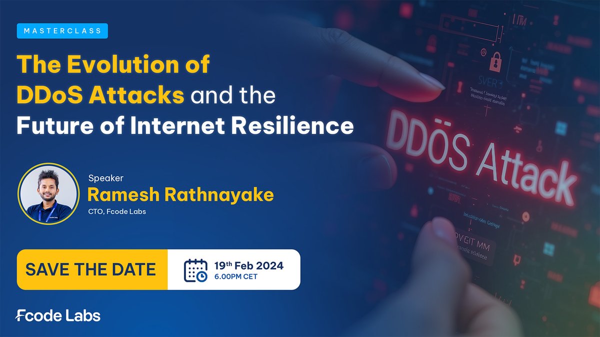 FcodeLabsLive's tweet image. Don&apos;t miss your chance to learn from Ramesh Rathnayake, #FcodeLabs&apos; CTO and a LinkedIn Top CTO in Asia! 🚀

Join us on Wednesday, February 19th, at 6:00 PM CET (Virtual - MS Teams).

Space is limited; register for FREE now! 👉 lnkd.in/gChvkQhQ

#Cybersecurity #DDoSAttacks