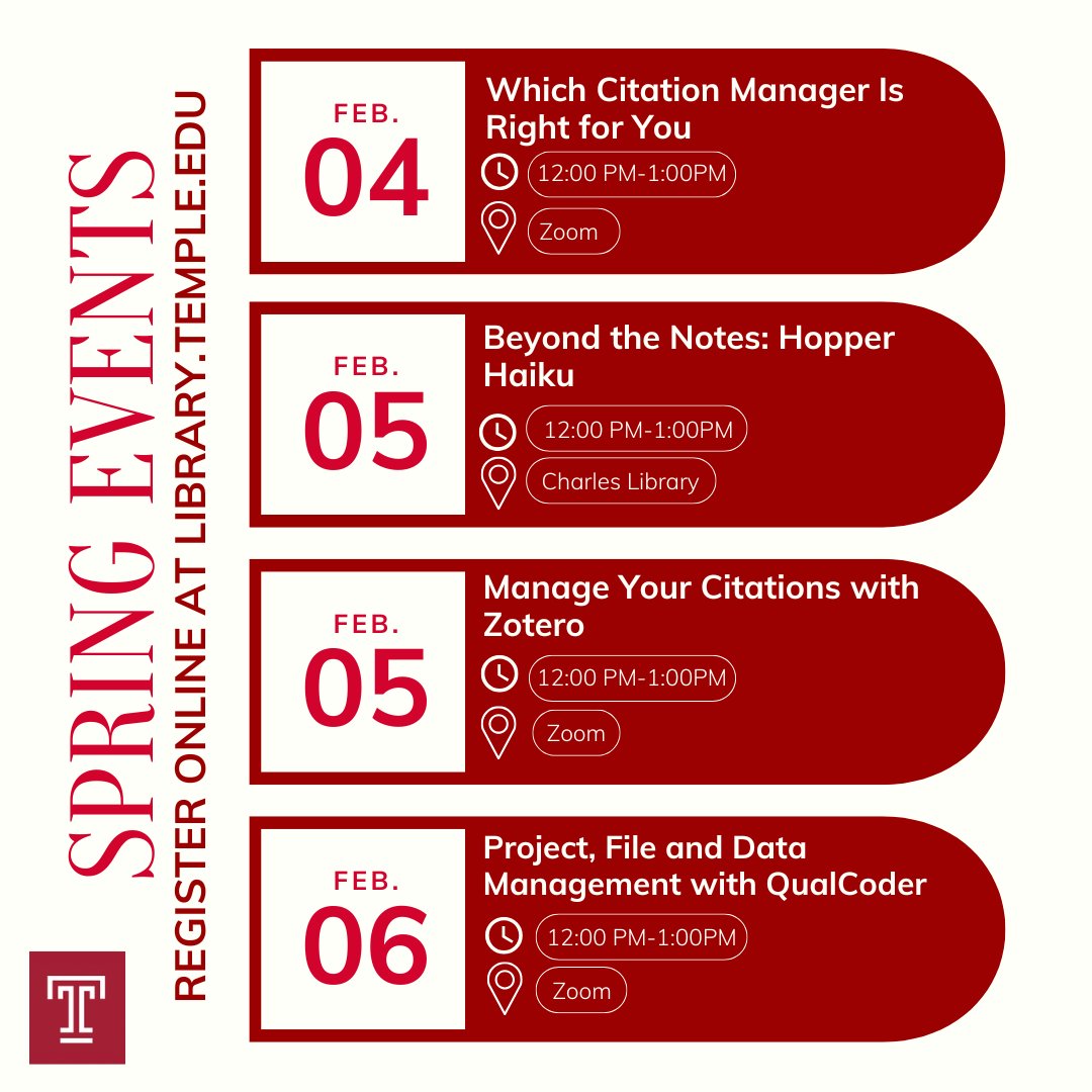 Follow Us on Blue Sky -- Temple Libraries tweet media