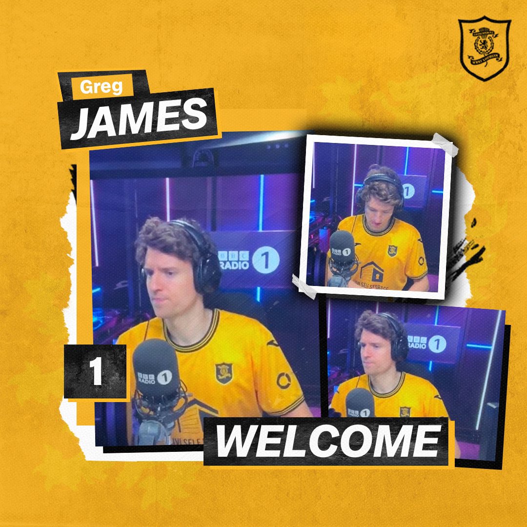 Livingston Football Club (@livifcofficial) on Twitter photo 🤝 𝐉𝐚𝐦𝐞𝐬 𝐣𝐨𝐢𝐧𝐬
Joining on a loan deal from <a href="/BBCR1/">BBC Radio 1</a> , we’re delighted to welcome breakfast show host <a href="/gregjames/">Greg James</a> to West Lothian fanbase.
Welcome to the Lions, Greg! 🦁 🤝 𝐉𝐚𝐦𝐞𝐬 𝐣𝐨𝐢𝐧𝐬
Joining on a loan deal from <a href="/BBCR1/">BBC Radio 1</a> , we’re delighted to welcome breakfast show host <a href="/gregjames/">Greg James</a> to West Lothian fanbase.
Welcome to the Lions, Greg! 🦁