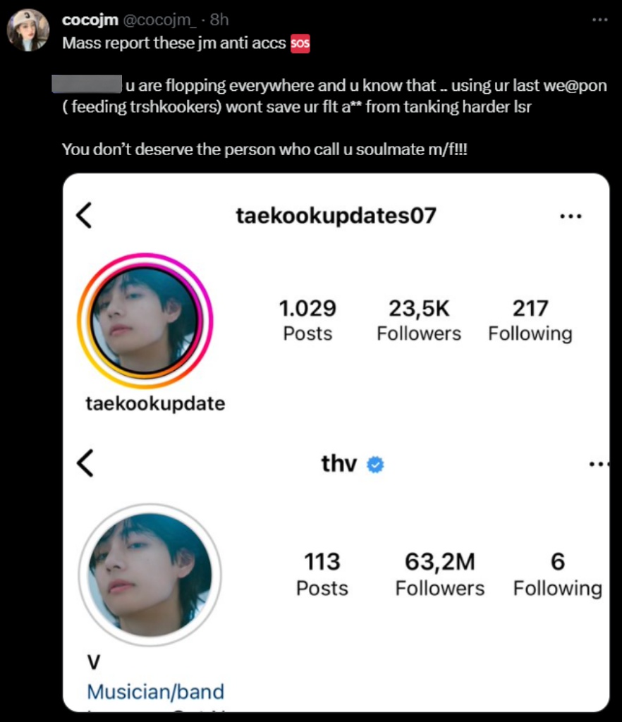 btsevenreports's tweet photo. Another big account who's openly following and interacting with vile akgaes and who disregarded the hate train 🐱 was facing. Be careful with who you're platforming. Unfollow, mass report under inciting harassment and block this account.
📌https://t.co/bWZMYDjfk6 https://t.co/1An9GpTjnI