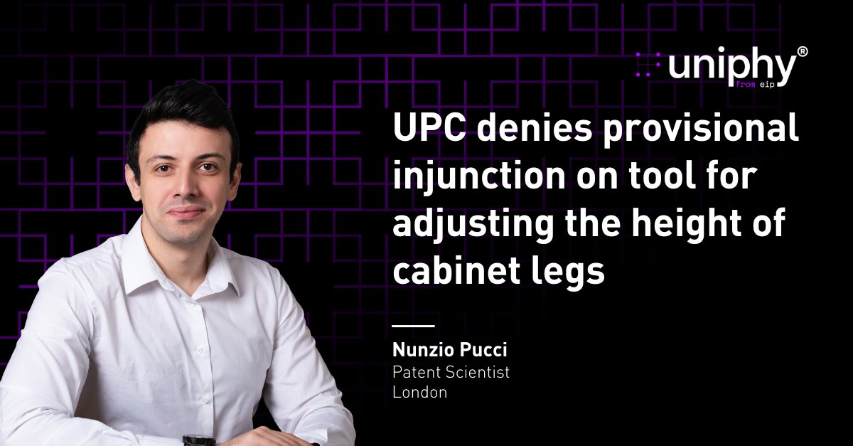 EIP's tweet image. UPC declines to order a provisional injunction as the defendant had a small market share and had been on the market for a considerable time.

Nunzio Pucci reports - eip.com/uk/latest/arti…