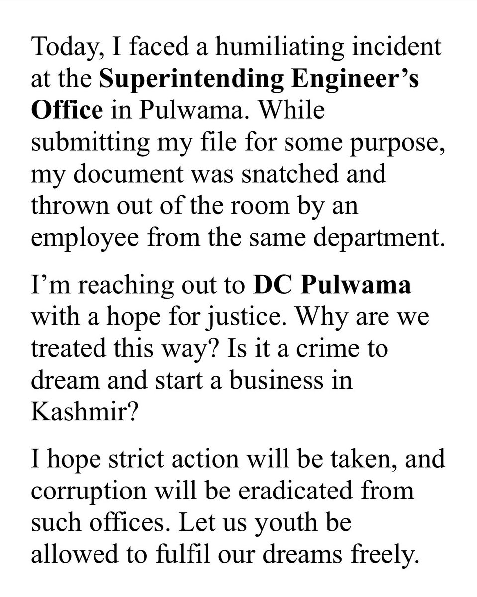 SahilMagray9's tweet photo. #JusticeForKashmirYouth #StopCorruption #SupportEntrepreneurs #DCPulwama https://t.co/MpAuA51wQM