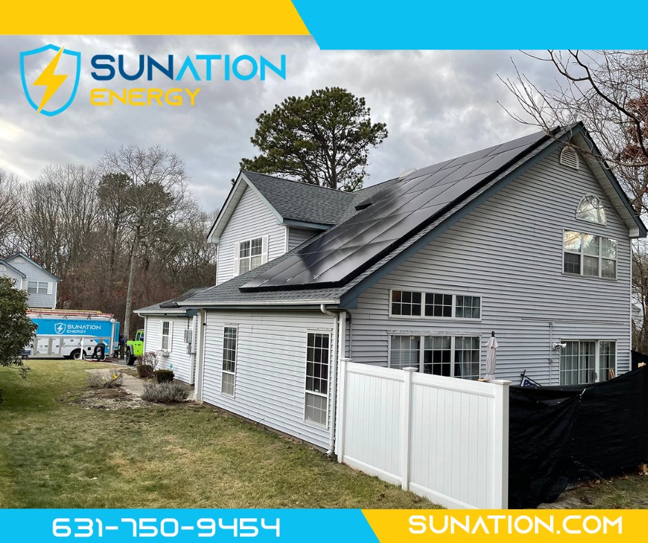We love the look of these sleek black solar panels. Not only do they look great, but they'll reduce this Middle Island homeowner's monthly electric bills with solar energy.

Get your solar panels in time for the extended daylight hours at sunation.com and start saving