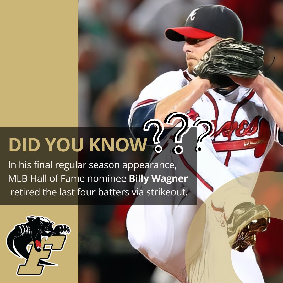 FerrumCollege's tweet photo. In his final regular season appearance, MLB Hall of Fame nominee Billy Wagner retired the last four batters via strikeout. #FerrumCollege #BaseballHOF #FerrumAthletics #BillyWagner #HallofFame #2025MLB https://t.co/vFOFcxiCmd