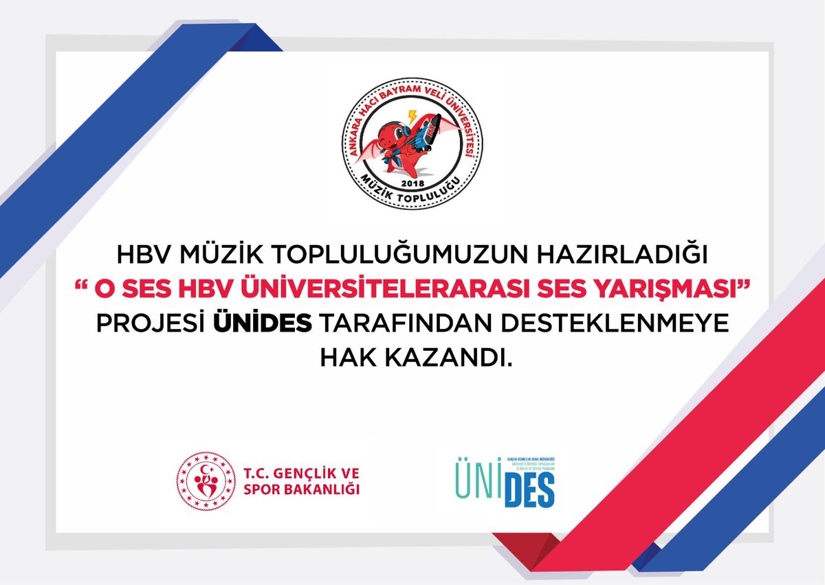 HBV Müzik Topluluğumuzun Üniversiteler Arası Ses Yarışması Projesine ÜNİDES Desteği!