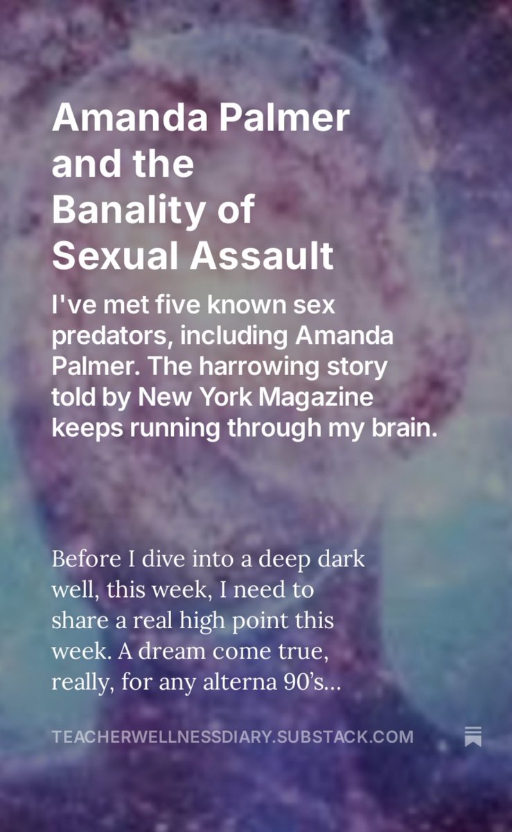 A very #personal #essay #amandapalmer #neilgaiman #nymag #boston #allston #sexualassault #metoo teacherwellnessdiary.substack.com/p/amanda-palme…
