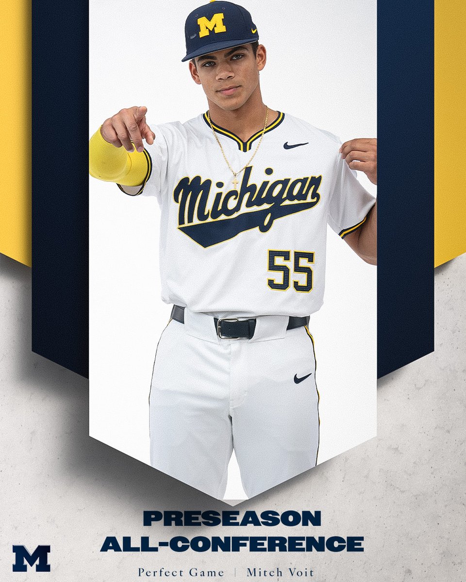 Michigan Baseball (@umichbaseball) on Twitter photo PRESEASON ALL-CONFERENCE!
Congrats to Mitch Voit, Dylan Vigue and Grant Bradley on earning spots on the <a href="/PerfectGameUSA/">Perfect Game USA</a> Preseason All-Conference Team! We are ready for big things from these three!
Read More--> myumi.ch/M6A95
#GoBlue PRESEASON ALL-CONFERENCE!
Congrats to Mitch Voit, Dylan Vigue and Grant Bradley on earning spots on the <a href="/PerfectGameUSA/">Perfect Game USA</a> Preseason All-Conference Team! We are ready for big things from these three!
Read More--> myumi.ch/M6A95
#GoBlue
