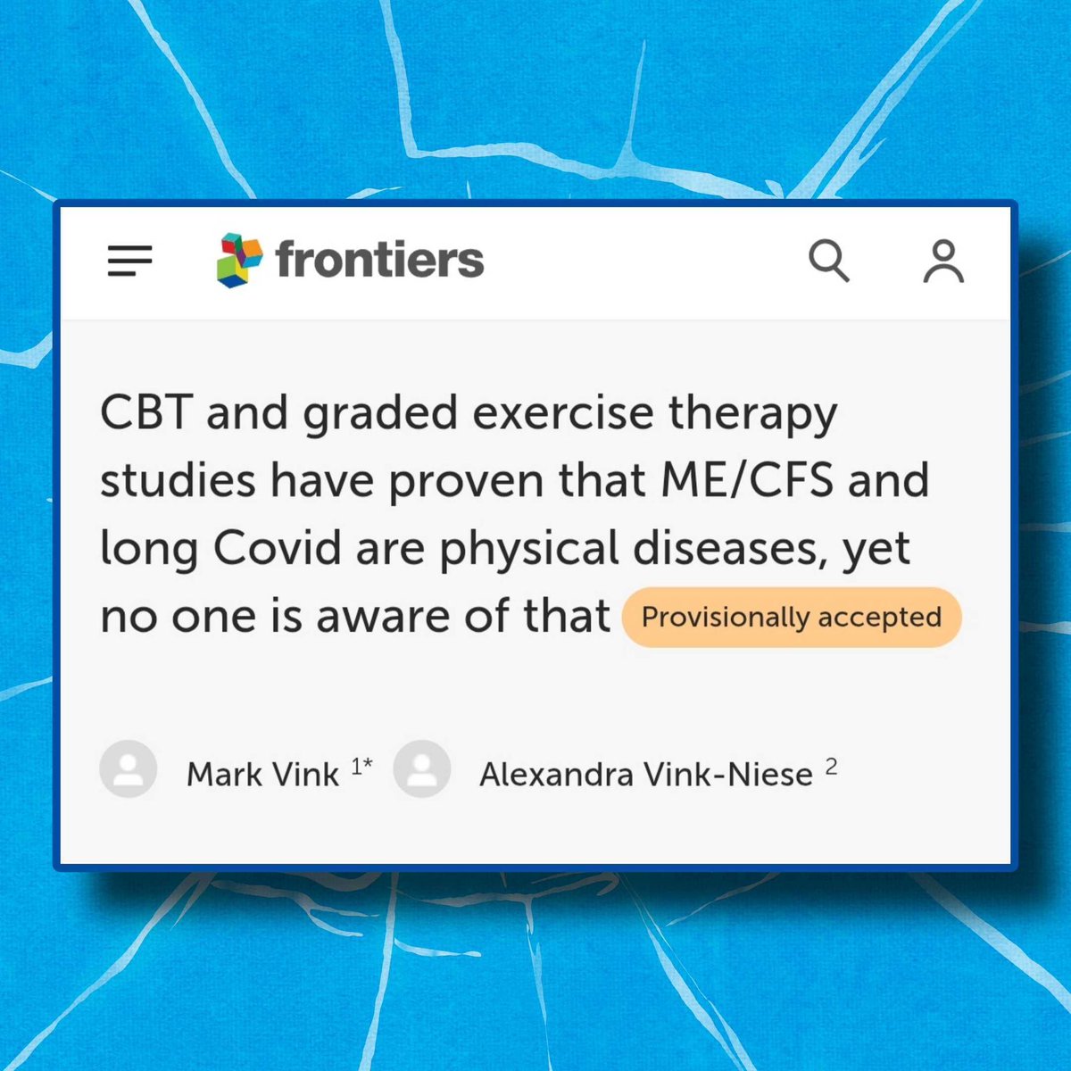 Une étude preprint publiée dans <a href="/FrontiersIn/">Frontiers</a> Human Neuroscience révèle que les Thérapies Cognitivo-Comportementales (TCC) et les exercices gradués (GET) prouvent objectivement que l' #EMsfc et le #CovidLong sont des maladies physiques.
➡️ Pourtant, personne n’en parle.

#ApresJ20