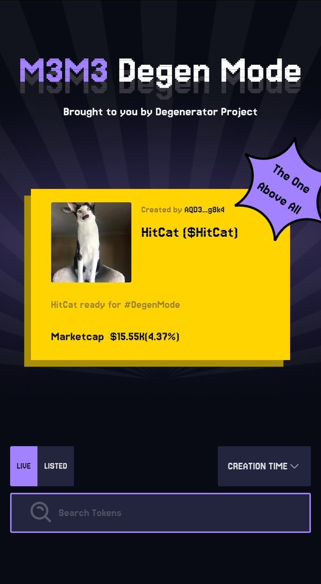ShD4646's tweet photo. $HitCat is live on @GNRTtoken @agentsdotland #DegenMode https://t.co/tVPFfp7M8S