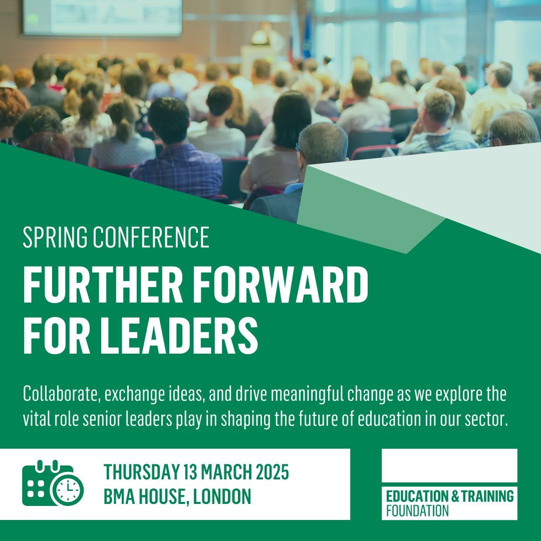 Passionate about driving innovation in Further Education and Skills? Join our two new Spring Conferences this March! Network, collaborate, and learn from industry experts to enhance leadership and teaching for learners, communities, and society.

👉 buff.ly/3CfVf1w