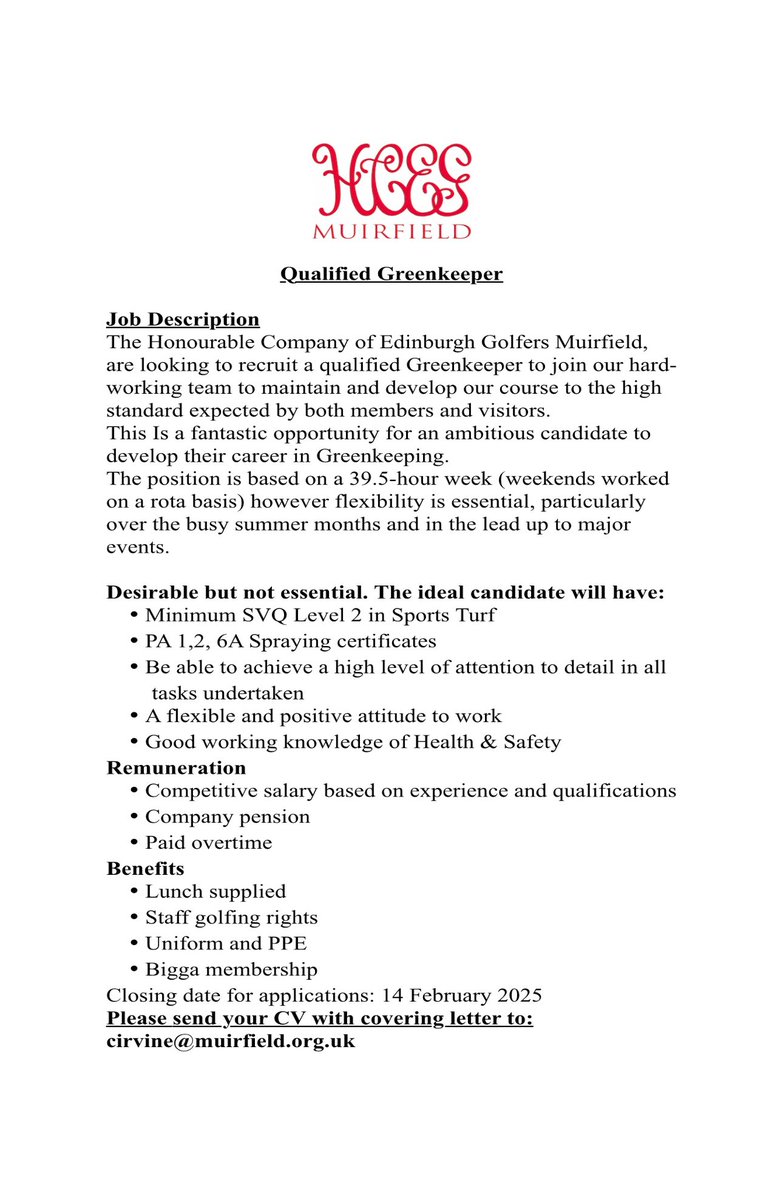 Good opportunity to join the team ⛳️