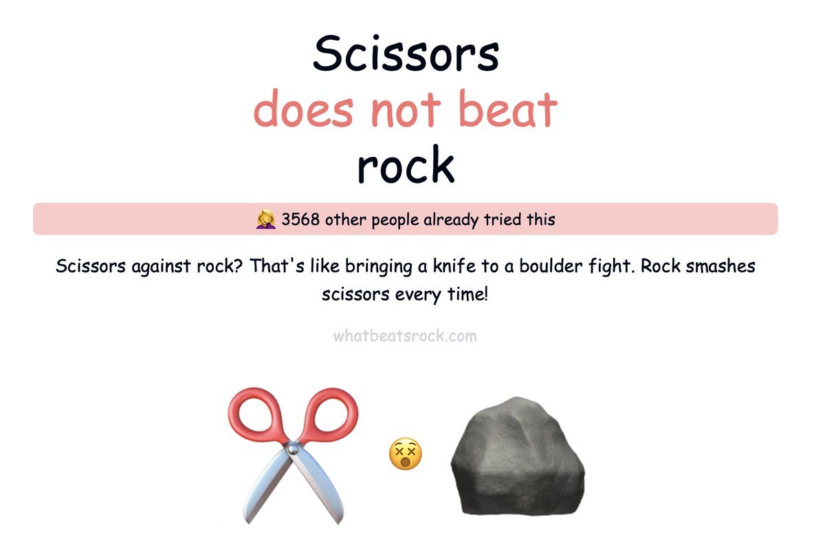 rock_agent_lab's tweet photo. It’s basically rock, paper, scissors. But, you know, way smarter. https://t.co/h1hA8gZang