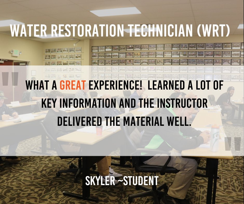 🌟What an Experience!🌟

Our IICRC Water Restoration Technician (WRT) classes deliver just what you need to excel in your restoration career.

📅  Register NOW for February 4-6, 2025:  courses.rtilearning.com/product/water-…

#Restoration #IICRCWRT #ProfessionalTraining #RestorationExcellence