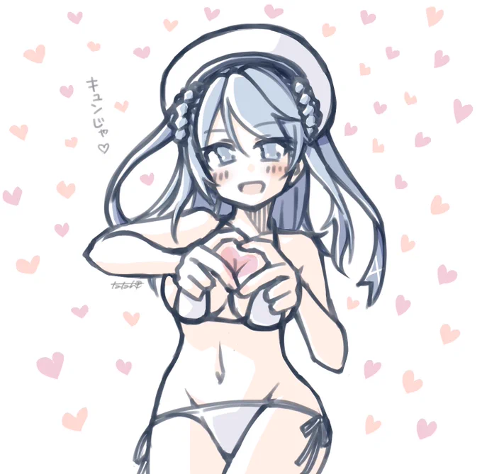 今晩も寒い……浦風水着着て…… 