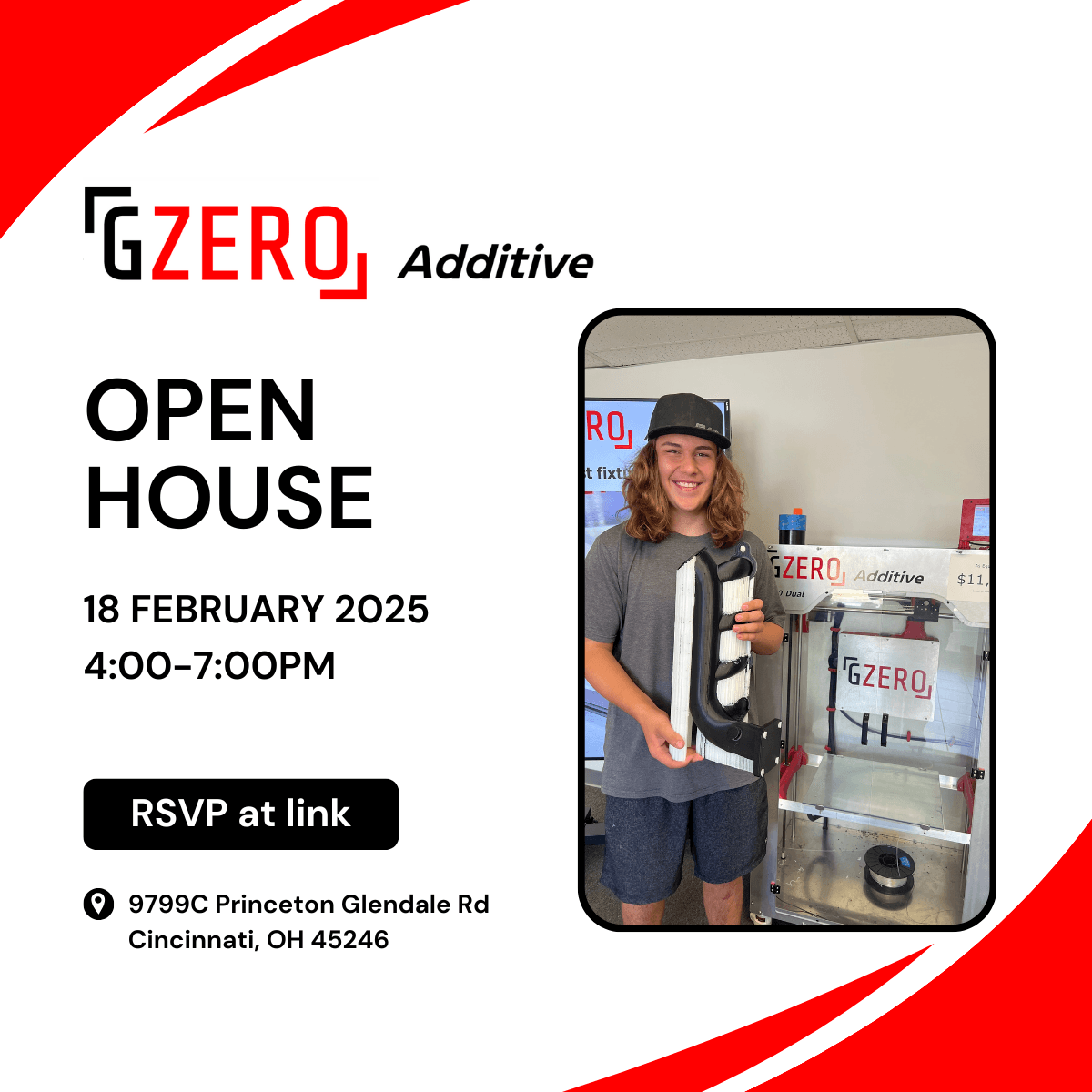 Join us for shop tours, machine demonstrations, and refreshments at our Open House next month! Complete details + RSVP information 👉 gzeroadditive.com/news/gzero-add…