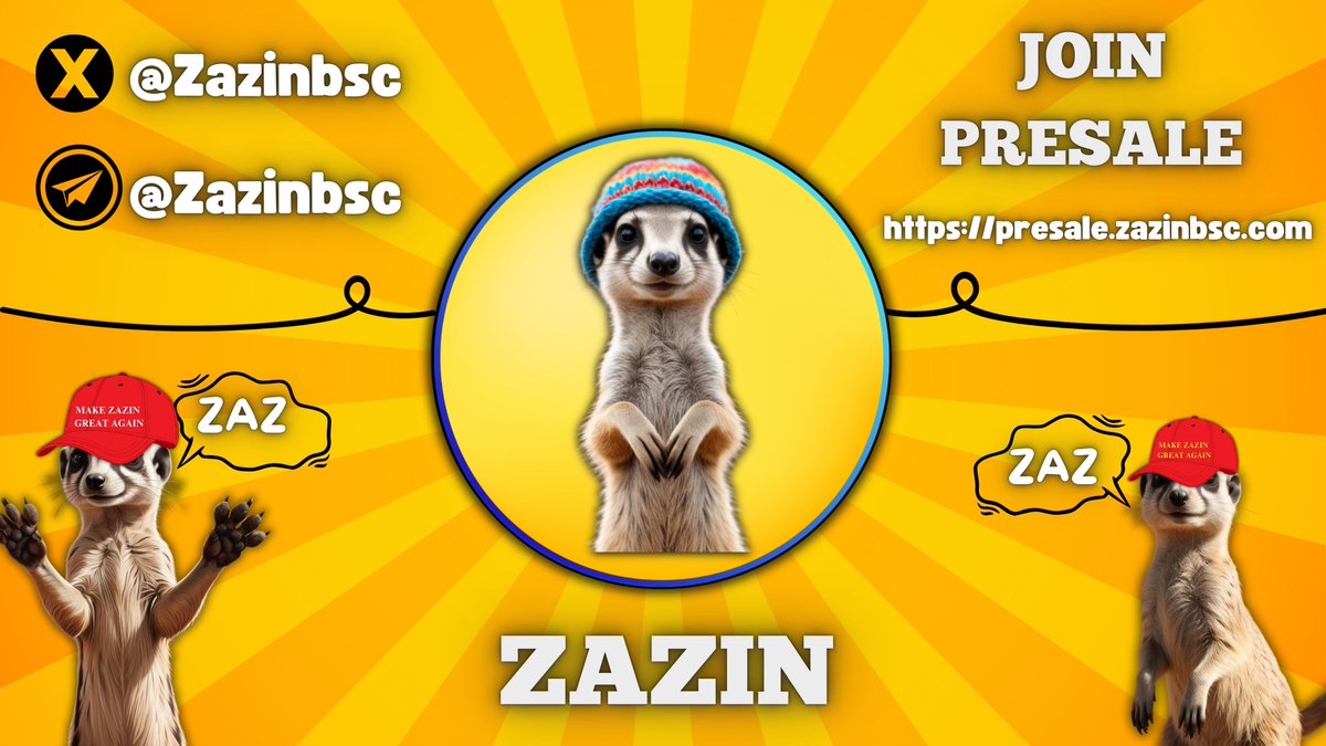 PRESALE LIVE NOW:

buy.zazinbsc.com

#BSC #Presale #Binance