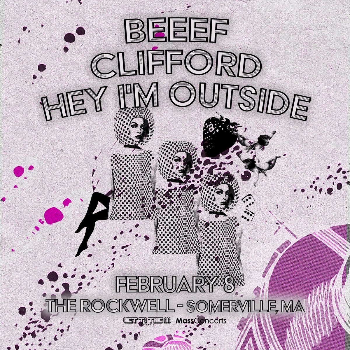 Saturday, 2/8 at The Rockwell

Beeef, Clifford, and Hey I’m Outside—a local bill for the ages.

It all goes down with the help of <a href="/get2thegigbos/">Get To The Gig Boston</a> and <a href="/MassConcerts/">MassConcerts</a> 

Tix: seetickets.us/event/beeef/63…