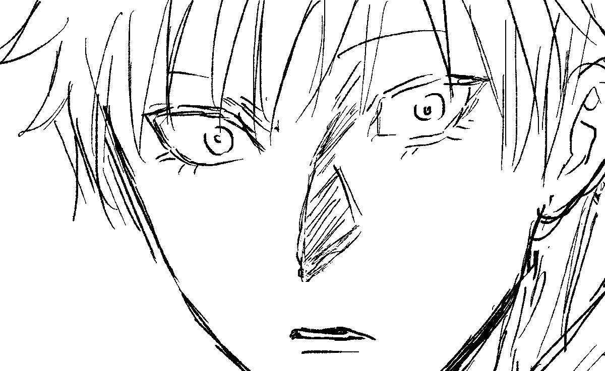 前に描いてて没にしたまんがの下描きを再活用してる 