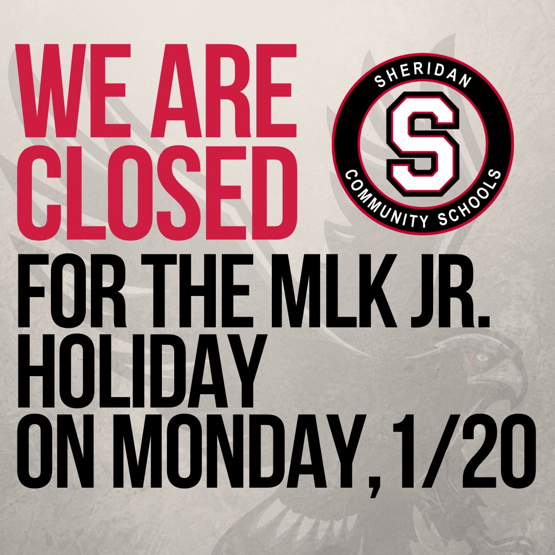 Just a reminder! We will not be in session on Monday in observation of Martin Luther King Jr. Day.