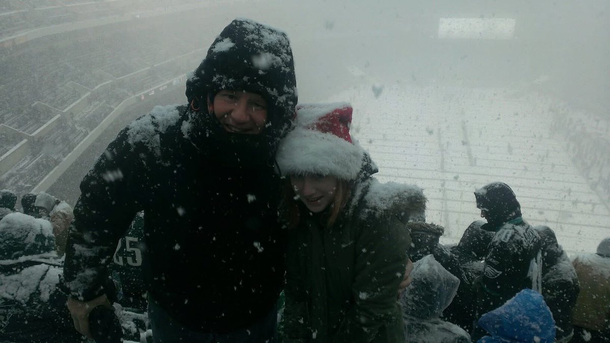 BrianDiStefano's tweet photo. @BarstoolPhilly My daughter and I last time. Super psyched for Sunday to be at Snow Bowl II……go birds! ❄️❄️❄️ https://t.co/F0Qh3kDX7B
