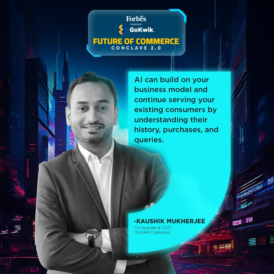 ForbesIndia's tweet photo. Kaushik Mukherjee shares how AI is redefining commerce at the Future of Commerce Conclave 2.0.
#ForbesIndia #Gokwik #FutureOfCommerce2.0 #CommCon2
#AIinBusiness #TechInCommerce #NextGenCommerce #KaushikMukherjee https://t.co/988oROPska