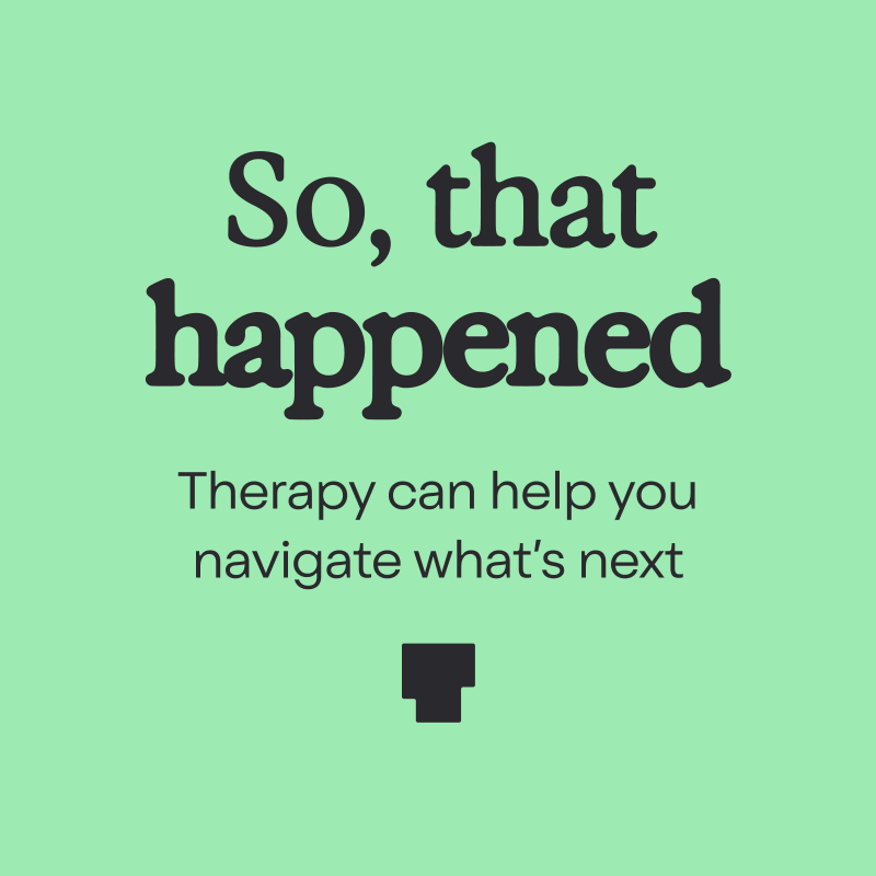 talkspace's tweet photo. A Talkspace therapist will listen to everything you’re feeling, so you can process what’s happening and navigate what’s next.