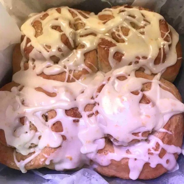 Gourmet Orange Rolls - Home Baked - Limited Edition - Orders yours today! These gourmet orange rolls are made with fresh oranges in the dough, filling, and glaze. No artificial flavours or colours.  #homebakersofinstagram #reginasaskatchewan #bakerybusiness #homebakerybusiness 🍊